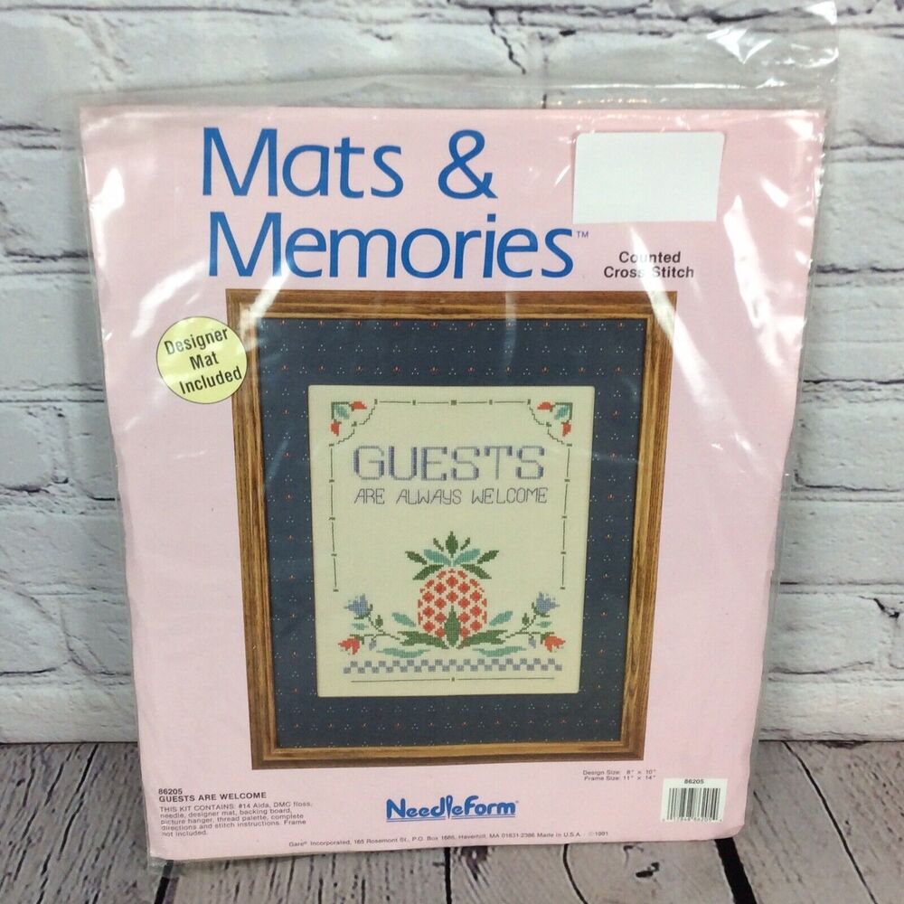Mats & Memories Counted Cross Stitch Kit Needleform “Guests Are Always Welcome”